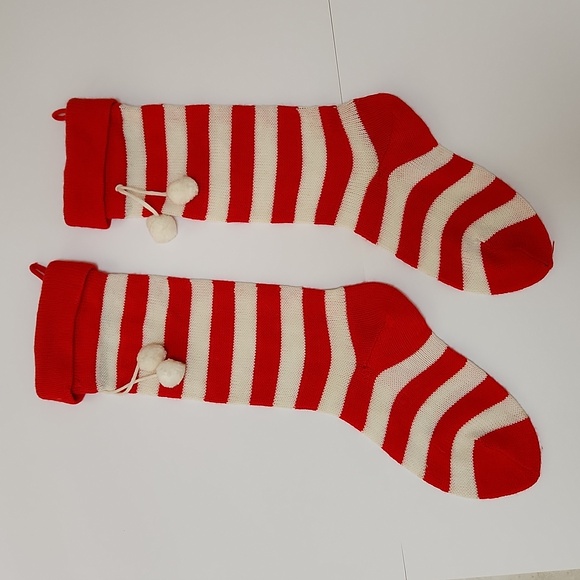 Vintage Knit Christmas Stockings Socks Retro Mid Century - Picture 1 of 9